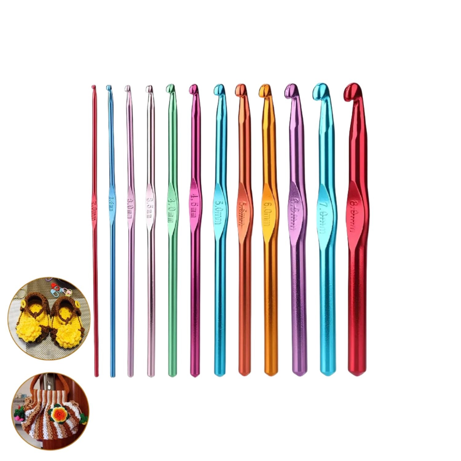 Aluminium Multicolor Knitting Needles Crochet Kit (12 Pcs Set) Aluminium Multicolor Knitting Needles Crochet Kit (12 Pcs Set)